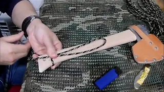 Encordado de hacha, 2 métodos sencillos. How to cord your axe, 2 different ways.