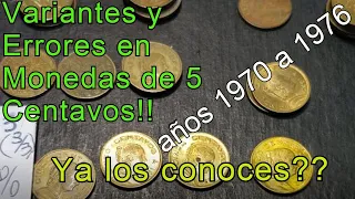 Variedades y Errores Moneda 5 Centavos Josefa Chica!