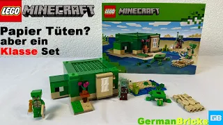 Eine klasse Set mit Papier Tüten!|Lego Minecraft Das Schildkrötenstrandhaus 21254 #lego