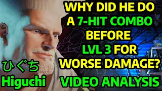 SF6 GUILE ANALYSIS: 7-HIT COMBO INTO LVL3 + GETS BURNEDOUT (FEAT. HIGUCHI ひぐち)