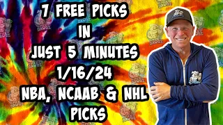 NBA, NCAAB, NHL Best Bets for Today Picks & Predictions Tuesday 1/16/24 | 7 Picks in 5 Minutes