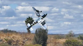 Spectacular RC Typhoon WWII plane crash at KAMS Warbirds day 2024