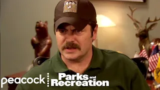 Ron Listening to Rap Music | Parks and Recreation