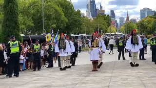 The “Evzones” marching at Melbourne’s Greek National Day Parade 2018