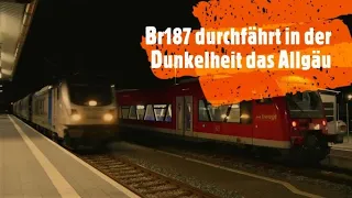 Leerer Getreidezug mit Br187durchfährt den Bahnhof Wangen im Allgäu | Donnerstag