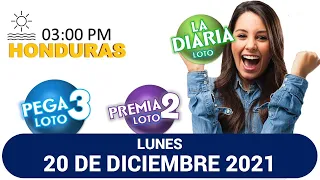 Sorteo 03 PM Loto Honduras, La Diaria, Pega 3, Premia 2, LUNES 20 de diciembre 2021 |✅🥇🔥💰