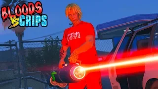 BLOODS VS CRIPS 'LASER GUNS' GANG WAR (GTA5 SKIT)