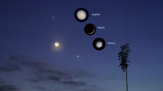 Jupiter, Venus and Moon Conjunction - February 22, 2023. Zooming in on it with Nikon P1000 camera!