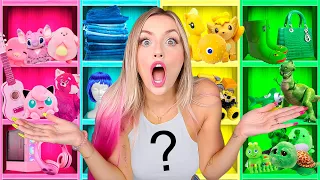 TODO lo que AGARRE en 1 MINUTO es GRATIS!! 🛍 7 TIENDAS 7 COLORES 7 MINUTOS !! 😱🌈 | Katie Angel