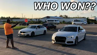 Ironshore Drag Racing!!! Cutta vs Pluggy | S4 vs 440i | The Cops Came!!