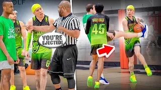 HE KICKED ME IN THE FACE.. I TROLLED EVERYBODY In My Mens League & They Got PISSED! (5v5 Basketball)