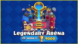 LEGENDARY ARENA | HITTING 9000 TROPHIES with DOUBLE EVOLUTION LAVA DECK in CLASH ROYALE