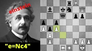 chess: "e=Nc4"!!! Albert Einstein vs Robert Oppenheimer 1933 [1080p HD]