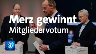 Friedrich Merz: Klarer Sieg bei CDU-Mitgliederentscheid