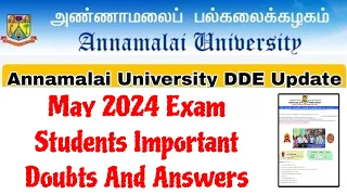 Annamalai University CDOE May 2024 Exams👍