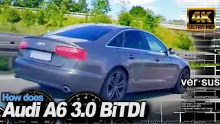Autobahn Race BMW M2 Competition vs Audi A6 3.0 BiTDI +130-260 Insta360 ONE X DriveAnalyser [4k]