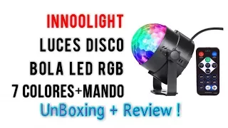 InnooLight  Mini Luces Discoteca 7 Colores RGB LED | UnBoxing y review