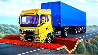 Cars vs Upside Down Speed Bumps x Low Pipes x Potholes x Giant pit ▶️ BeamNG Drive (LONG VIDEO)