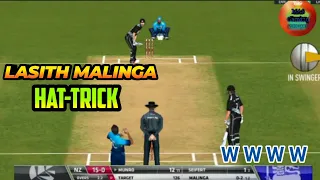 Lasith Malinga Hat-trick vs NZ || 4 wickets (Real Cricket 20)