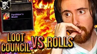 Asmongold Torn Between Respecting Rolls Or Loot Council RAGNAROS Drops - Classic WoW