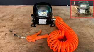 Amazing , How to make Homemade Silent Air Compressor from old Refrigerator’s Compressor At home 2020