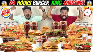 We only ate BURGER KING for 24 HOURS Challenge😱24 HOURS FOOD CHALLENGE🔥 (Ep-626)