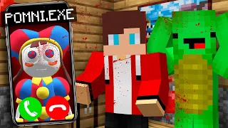 Don't call POMNI.EXE in 3:00! JJ and Mikey in minecraft! Challenge from Maizen!