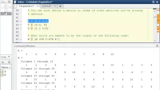 Creating Matrices in Matlab