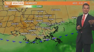 New Orleans Weather: Front arrives today with a few storms and less humid air