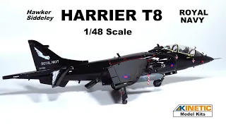 FULL BUILD  - ROYAL NAVY HARRIER T8 - 1/48 SCALE MODEL KIT