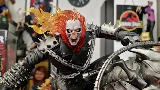 pcs ghost rider statue.first look,pop culture shock.premium collectibles studio ghost rider.