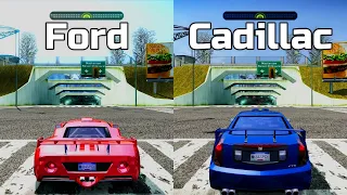 NFS Most Wanted: Ford GT vs Cadillac CTS - Drag Race