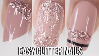 5 EASY Glitter Nail Ideas | Part 4- Pink Glitter