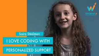 Saira Stedman: I Love My Coding Classes With #WhiteHatJr