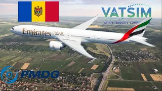 Prepar3d PMDG 777-300ER on Vatsim. Dubai to Chisinau