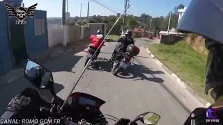 Motorcycle Police Chasing -Pinote- Biker in Brazil - Crashing FAIL