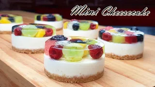 No-Bake / No-Egg / Easy Fruit Mini Cheesecake Recipe