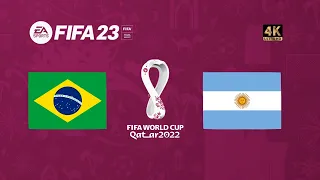 Brasil x Argentina | FIFA 23 Gameplay | Copa do Mundo Qatar 2022 | Final [4K 60FPS]