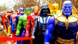 SUPERHEROES! Thanos vs Avengers, Spider-Man, Hulk, DC Justice League, Star Wars, TMNT, Power Rangers