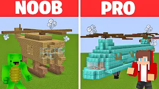 MIKEY vs JJ Family - Noob vs Pro: HUGE Helicopter Challenge in Minecraft