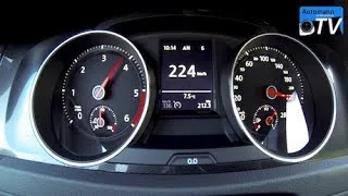 2014 VW Golf 7 GTD (184hp) - 0-224 km/h acceleration (1080p)