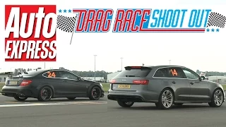 Audi RS6 vs Mercedes C63 AMG Black Series - Drag Race Shoot-out