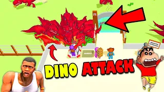 NOOB vs PRO vs HACKER in DINO DEFENSE with CHOP FRANKLIN