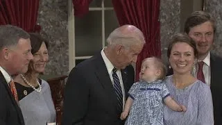 "My granddaughter puts those ears on me" Joe Biden swears in Senators