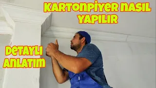 KARTONPİYER(STROPİYER) NASIL YAPILIR / DETAYLI ANLATIM / KÖŞE GÖNYE / İÇ GÖNYE / DIŞ GÖNYE/ PERDELİK