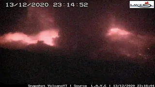 Volcano Etna erupts (22:00 13/12/2020 localtime) (Time Lapse)