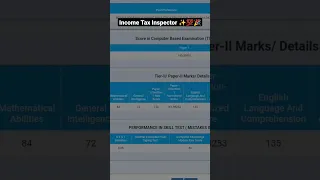 SSC CGL 2022 - My Scorecard. Selected as Income Tax Inspector✨💯 #ssc