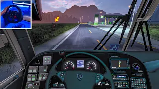 Night Marcopolo Bus Trip | Dangerous & Scary | Euro truck simulator 2 with bus mod