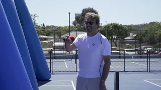 The kids showing Henri Leconte how to prepare for the WTC