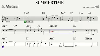 SUMMERTIME JAZZ--Am--(Play Along)--:Guitar,Keyboard,Flute,Violin,Melodica,Ukulele,Recorder.